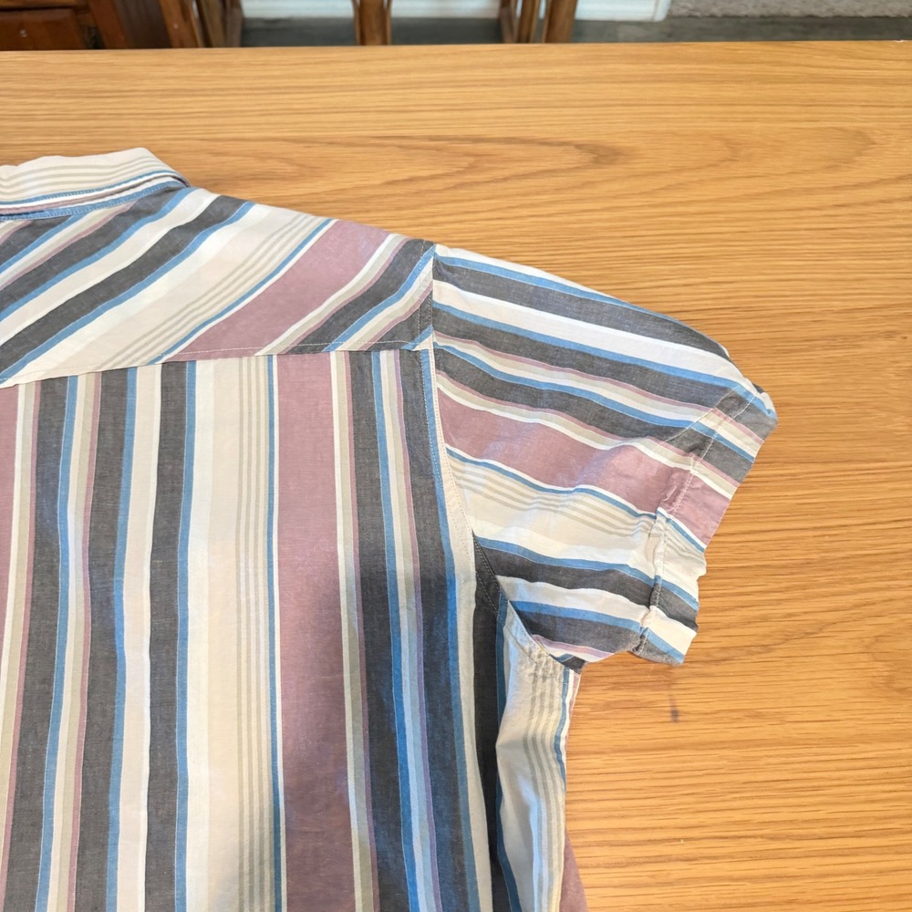 Ariat Men XL Retro Fitted Western Pearl Snap Shirt Short Sleeve Striped Multi - Picture 9 of 11